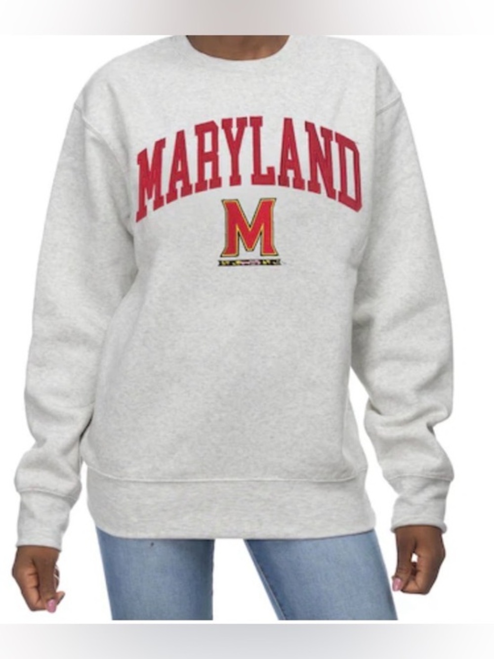University of Maryland Champion reverse weave Gray Crewneck Sweatshirt size S